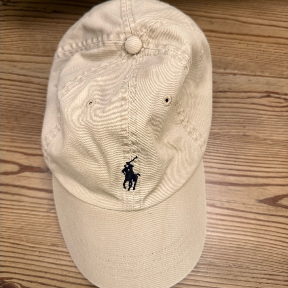 Beige Polo Cap with Embroidered Logo